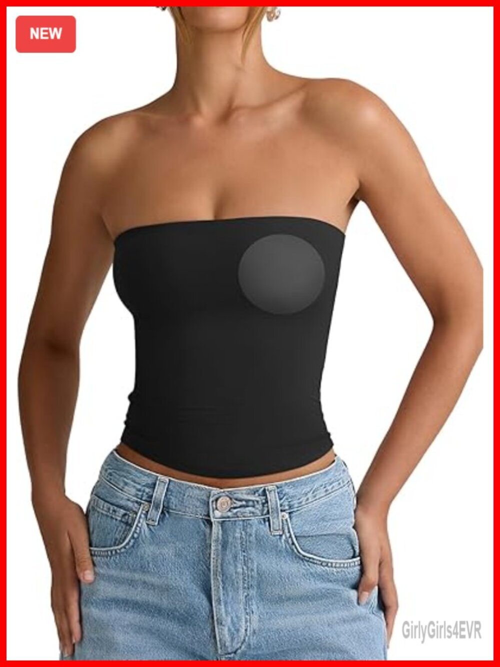 Padded Tube Top with Built-in Bra Strapless Bandeau Double Lined Tank Tops for